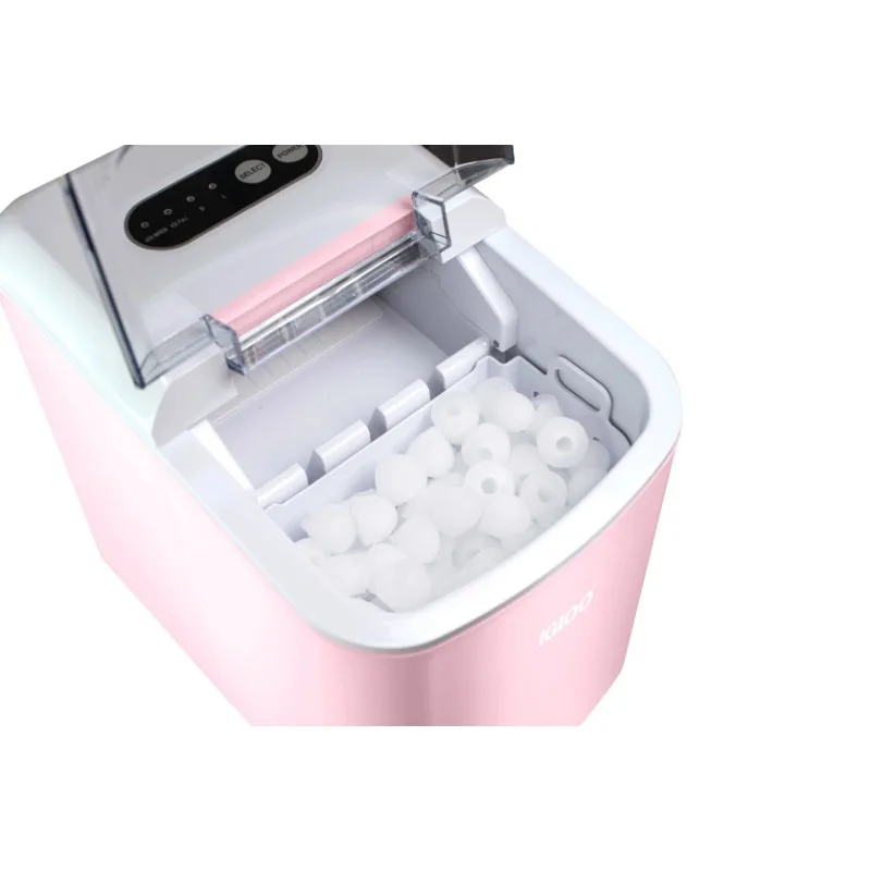 Igloo IGLICEB26HNPK 26-Pound Automatic Self-Cleaning Portable Countertop Ice Maker Machine with Handle, Pink