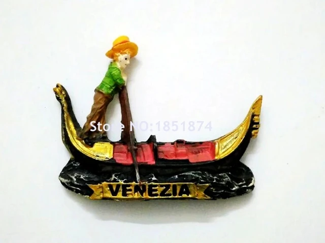 Calamita 3D Venezia Gondola Per Frigorifero - Resina, Souvenir Italiano, 7.5x6.5 Cm - Foto 9