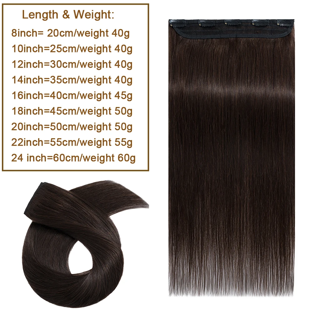 Sego 10 "-24" 3/4 Vollkopf clip in Haar verlängerung 1 Stück/5 Clips maschinell hergestellter remy natürliches menschliches Haar gerade Clip in Haar teilen – Detail 5