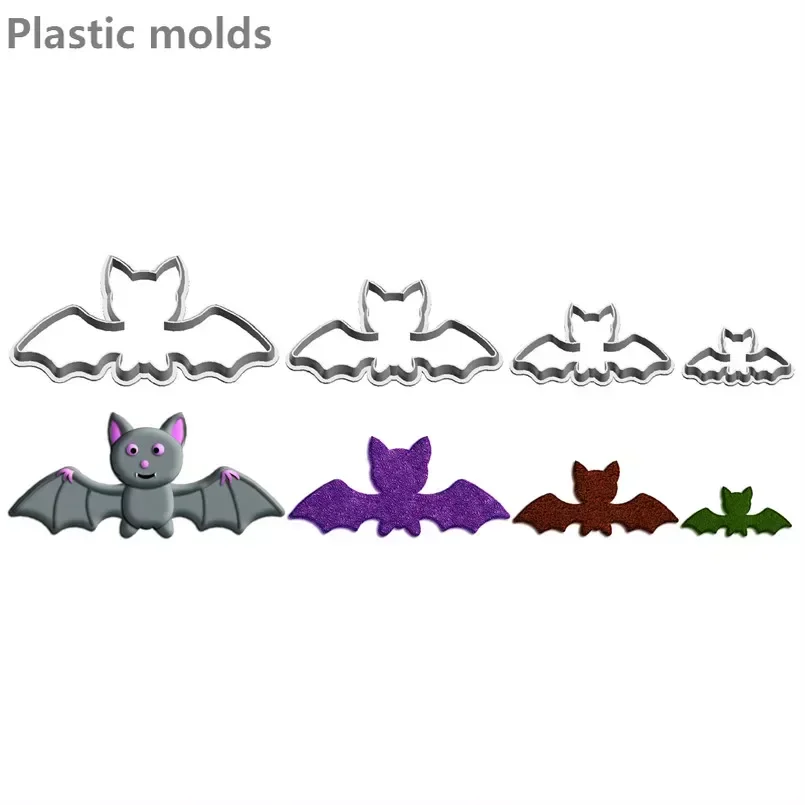 Cartoon Animal Little Bats Plastic Biscuit Mould Irregular Shape Cake Cookie Decorating Fondant Cutters Tools