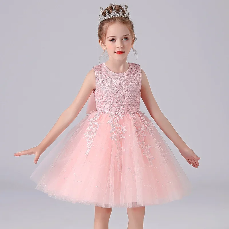 

Summer Floral Lace Appliques Beading Beading Length Pageant First Communion Girls Campus Graduation Ceremony Ball Party Dress