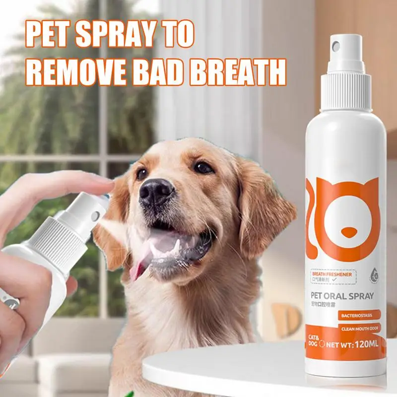

120ML Tooth Cleaning Spray For Cats And Dogs To Remove Tooth Stains And Bad Breath Fresh Pet Oral Care Spray For Pets