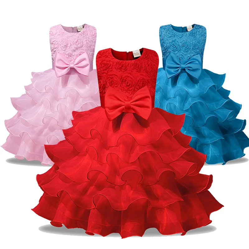 

Rose princess skirt, multi-layer mesh fluffy skirt, flower children's clothing