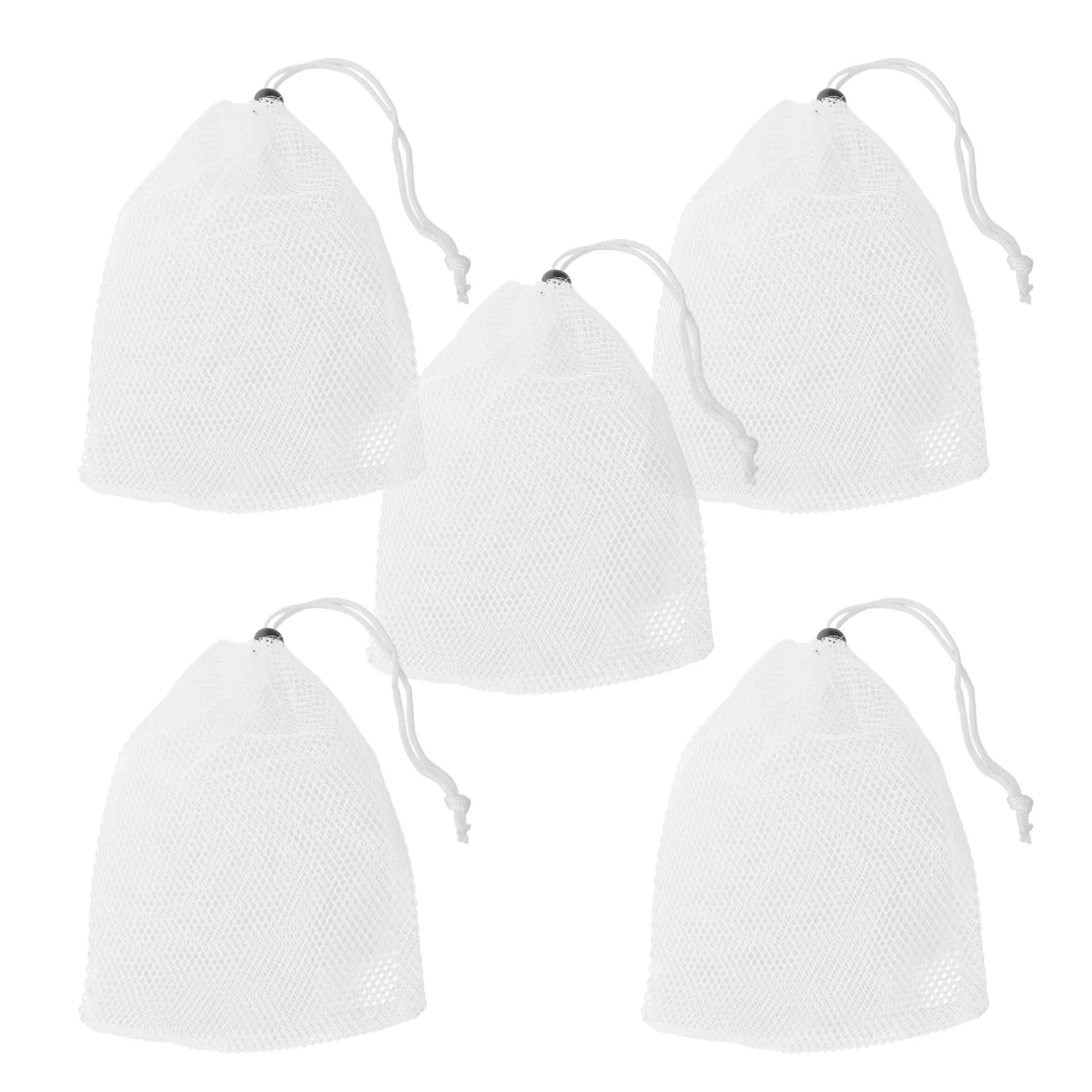 5Pcs 부드러운 폴리에스테르 드로스트링 파우치 욕실 기숙사 가족 의류 정리용 휴대용 경량 여행용 보관 가방