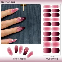Gradient Semi-Cured Nail Wraps Flash Solid Adhesive Waterproof Long Lasting Gel Nail Oil Film Stickers for UV Lamp Need Manicure 1
