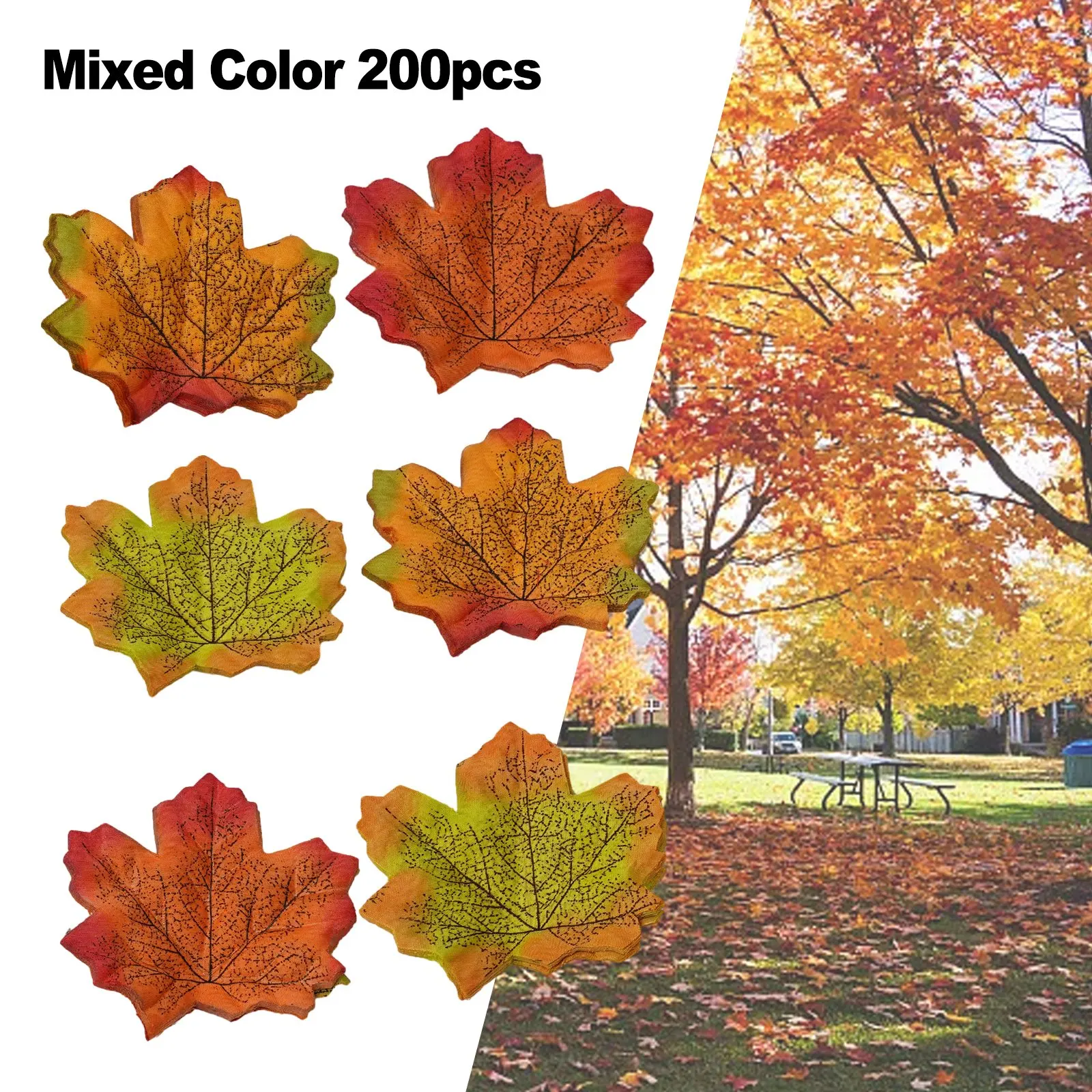 100/200pcs Herbst Ahornblatt fallen gefälschte Seiden blätter Handwerk Hochzeits feier Dekor für zu Hause Hochzeits feier Weihnachts dekoration 8*8cm – Detail 37