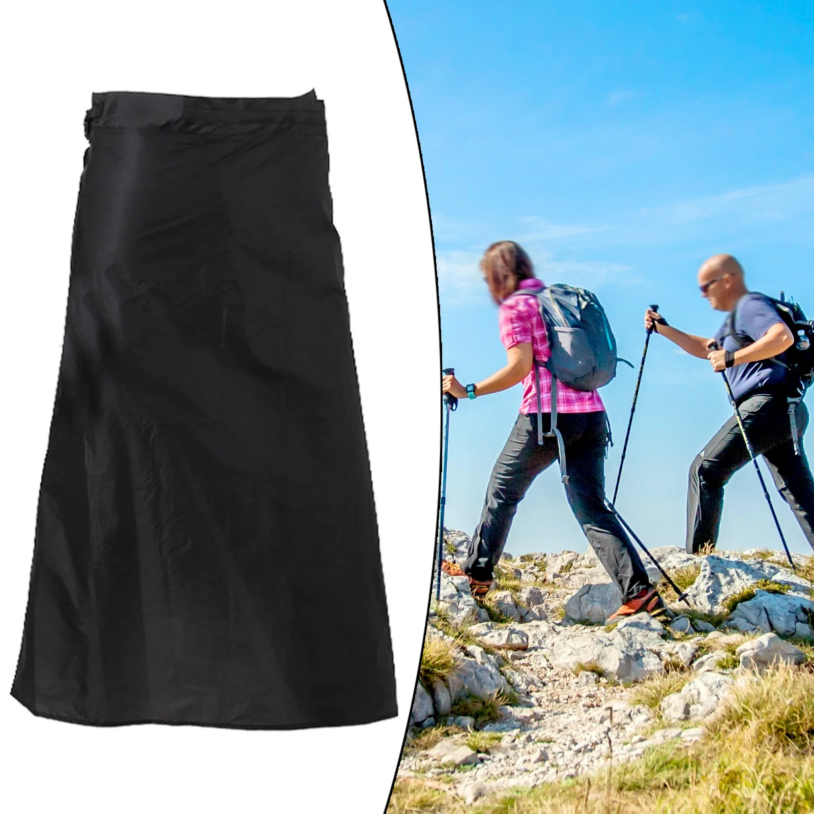 15D Nylon Ultra-Light Lightweight Rain Skirt Waterproof Kilt Rain Pants Cycling Camping Hiking Pants Half Accessory