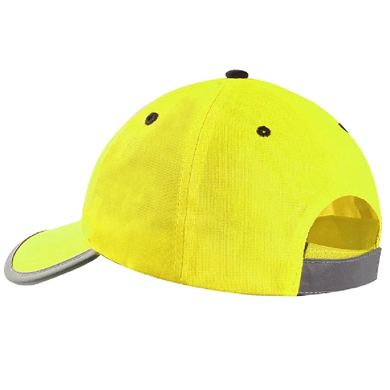 High Visibility Reflective Baseball Cap Yellow Safety Hat Work Safety Helmet Washable Hat Traffic Cap Hard Safety Helmet