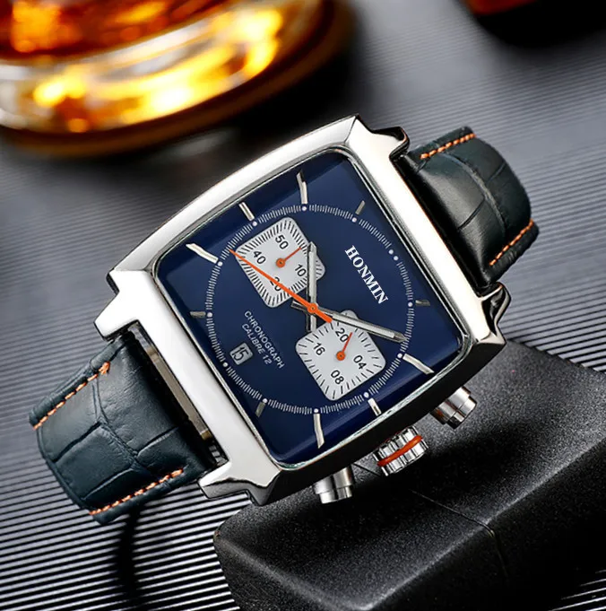 automatic quartz watch 2022 new fashion men's Square Watch high-end brand automatic quartz watch belt decoration fashion trend business men's Watch expensive quartz watches