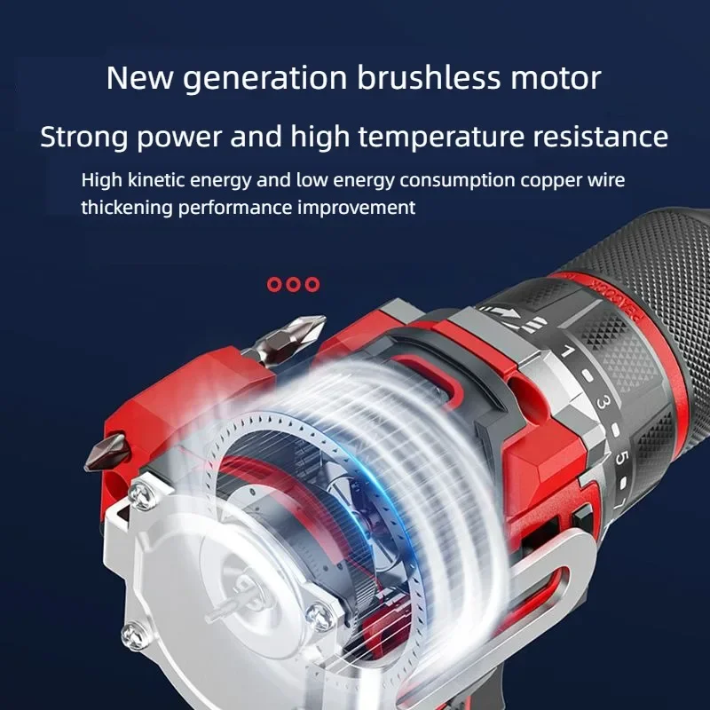 Brushless Electric Drill Tapping Cordless Impact Drill Metal Ratchet Chuck Electric Hand Drill Household Electric Screwdriver 3
