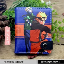 Naruto & Sasuke Cartoon Animation Wallet - Stylish PU Coin Card Holder for Men and Kids, Perfect Birthday Gift (Blue)