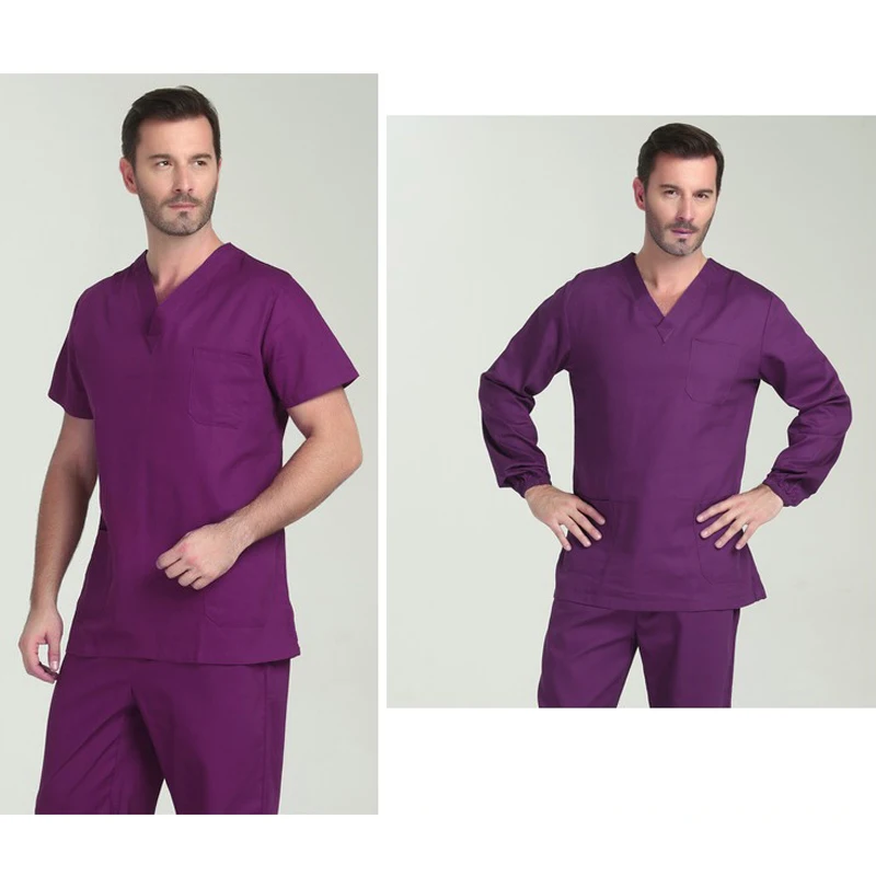 Cotton scrubs medical uniforms woman an men nurse scrubs top nurse uniform suits nurse uniform dress working uniform blouse