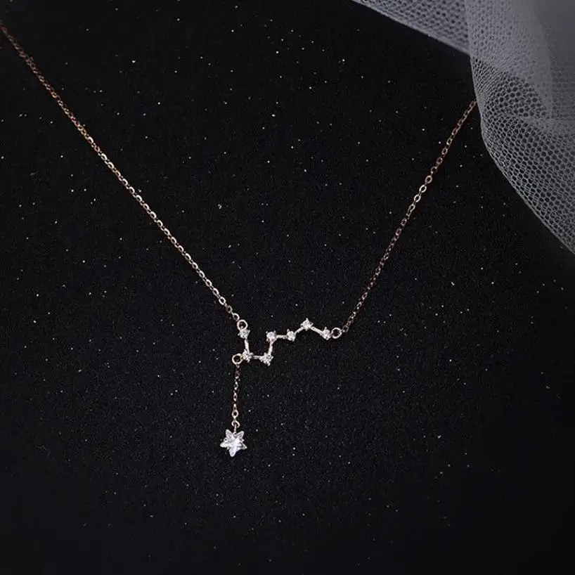 Women Beidou Seven Star Necklace With Light Luxury Unique Design Japanese And Korean Fresh Tassel Collar Chain Fashion Jewelry