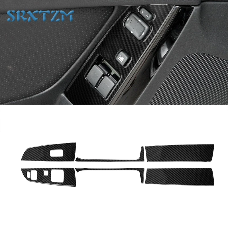 

Carbon Fiber Car Window Lift Switch Panel Trim Sticker For LHD Mazda RX8 RX-8 SE3P JM1FE 2004-2008 Interior Stickers