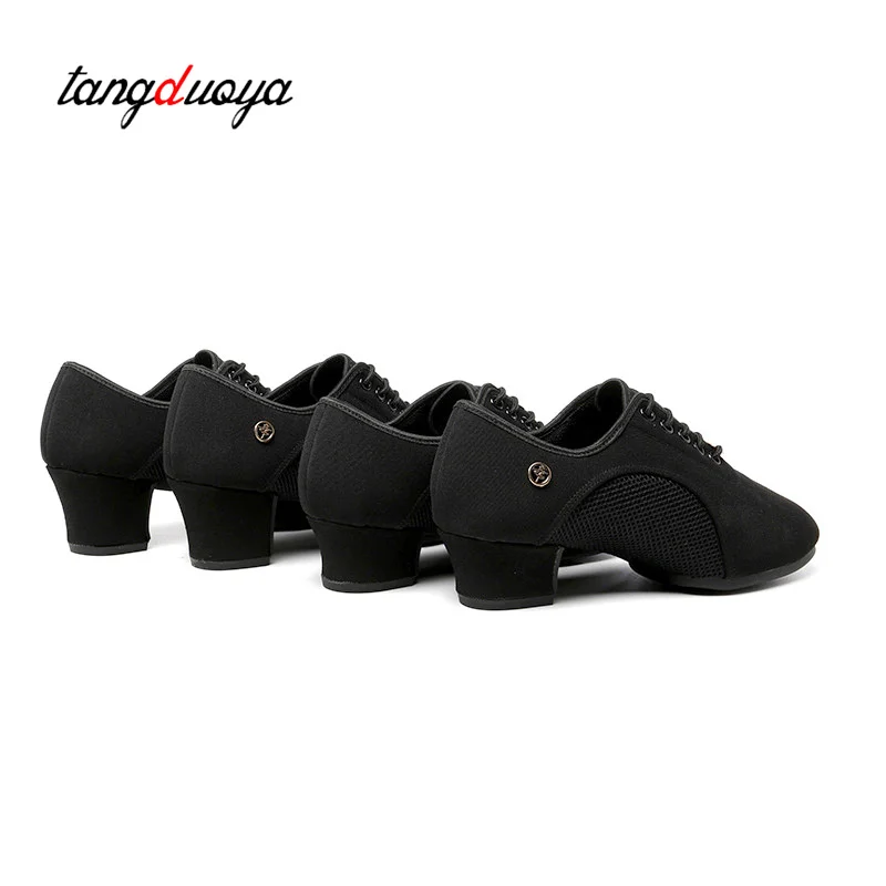Latin Ballroom Dance Shoes for Women Lace-up Practice Closed Toe Modern Salsa Dance Teaching Performance Dancing Shoes Sneakers 3
