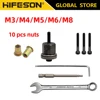 Hand Rivet Nut Gun Head with 10PCS Nuts Simple Rivet Nut Installation Manual Riveter Nut Tool Accessory for Nuts M3 M4 M5 M6 M8 1