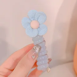 Vibrant Butterfly Braided Hair Loop - Non - Damaging Children's Ponytail Headband (Flower Blue)