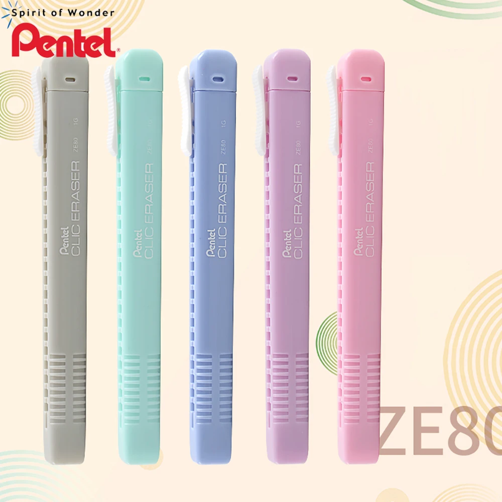 Japanese Stationery Pentel Pen Eraser Macaron Color Kawaii Series Hand Push Art Sketch Ze81