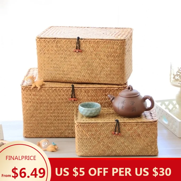 Woven Storage Baskets Lids Handmade Baskets Sale Handmade Storage