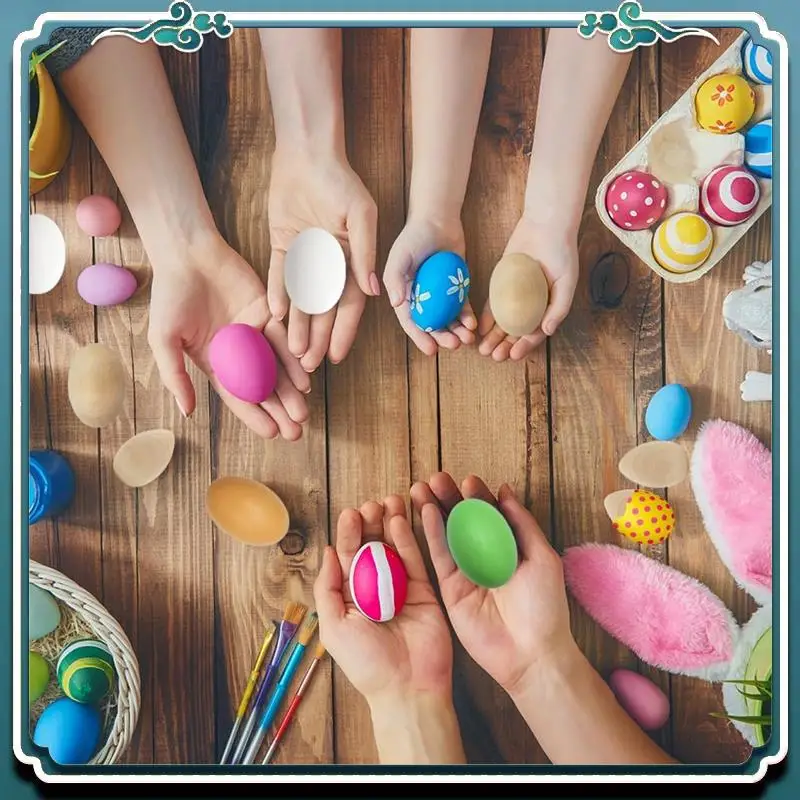 Wooden Fake Eggs White Wooden Eggs, Perfect For Easter Crafts, Decor And Egg Hunts, Easy Install Easy To Use 2.3 Inches (6-Pack)