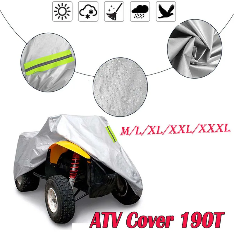 

Universal 190t Waterproof Motorcycle Vehicle Scooter Kart Motorbike Covers All Size Gray Bike Atv Cover M L XL XXL XXXL
