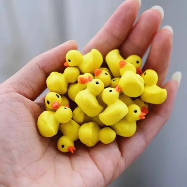 100 Db/Szett Mini Kis Sárga Kacsa Tündér Kerti Növények Dekoráció Gyanta Kézműves Miniatűr Babhouse - Image 3