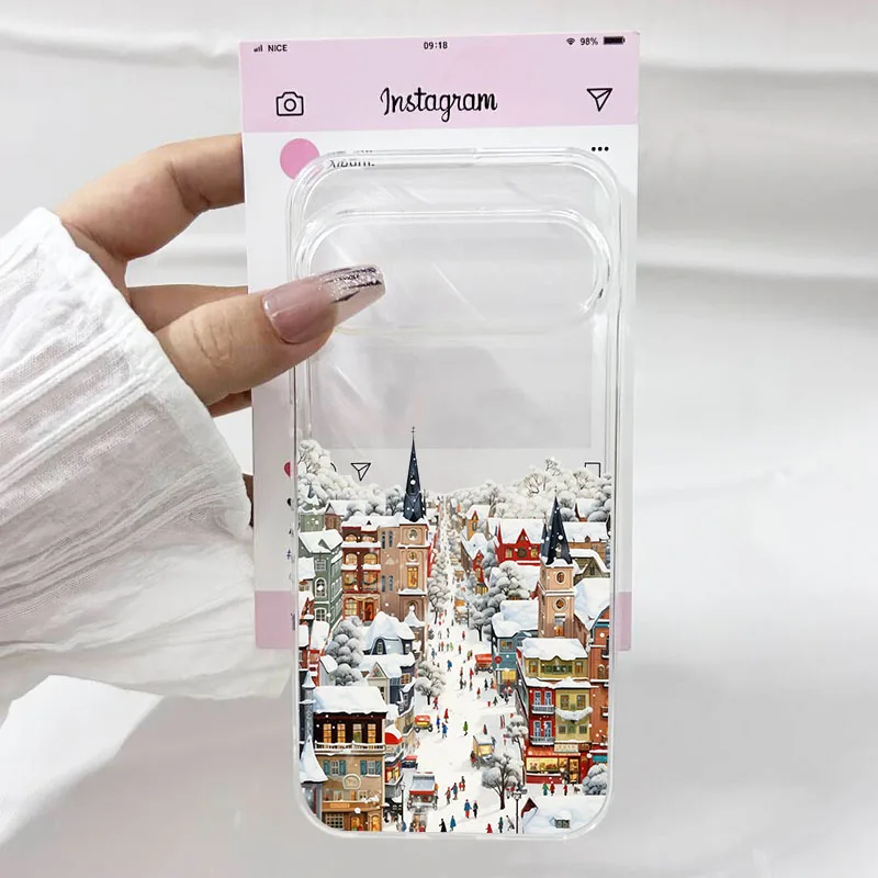 Elegant Winter Snow Landscape Clear Soft TPU Phone Case