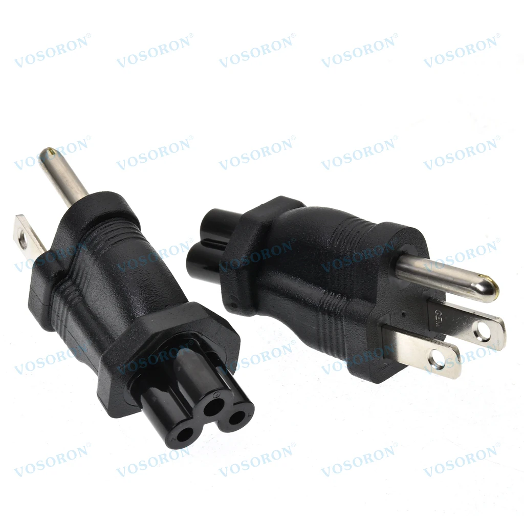 IEC320 C5 to USA NEMA 5-15P Power Plug Adapter
