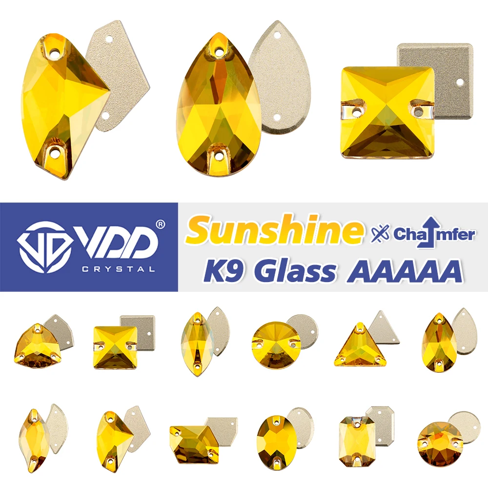 VDD S258 Sonnenschein Fase Top Qualität K9 Glas Nähen Auf Strass Kristall Nähen Flatback Für Kleidungsstück Kleidung Hochzeit Kleid – Detail 1