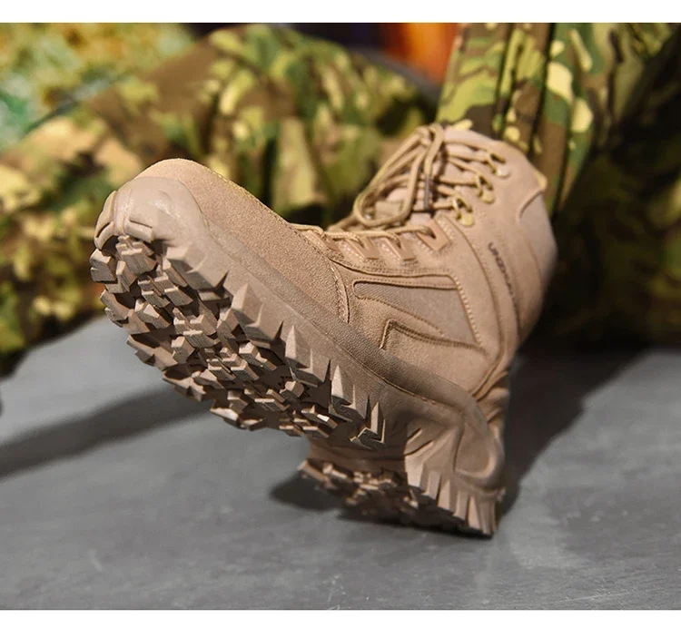 Männer Hohe Qualität Militär Armee Stiefel Taktische Schuhe Frauen Anti-Slip Wüste Stiefel Sicherheit Arbeit Outdoor Training Ultraleicht Ankle – Detail 13