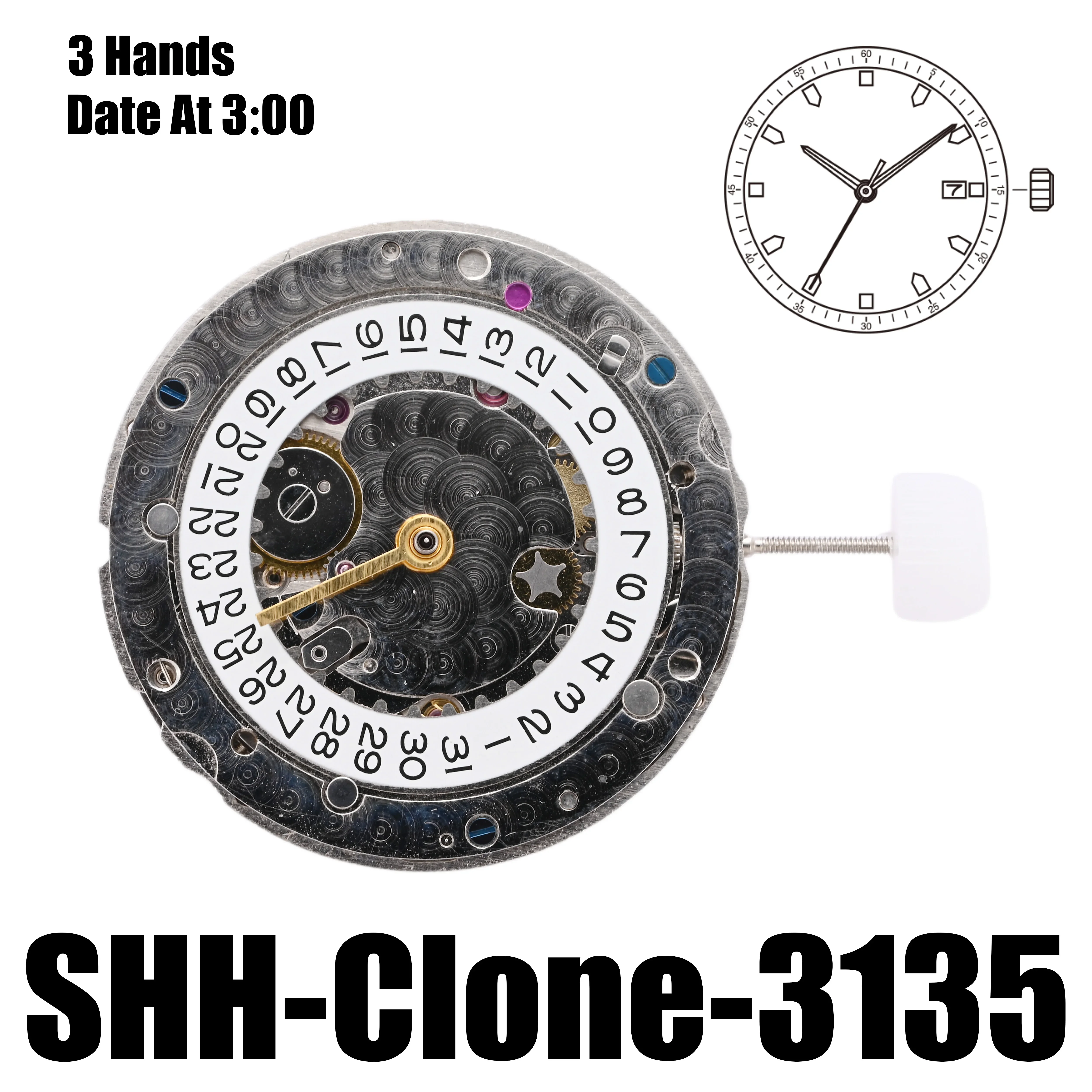 TopLuxurySHHCloneRLX3135MechanicalWatchMovementSubmarinerHigh