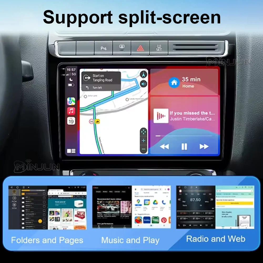 Radio para Auto Android 16 para VW Polo 6R 2008-2020, Navegación GPS, Qualcomm 8 Núcleos, 360 ° Cámara Panorámica Inalámbrica CarPlay para Auto 4