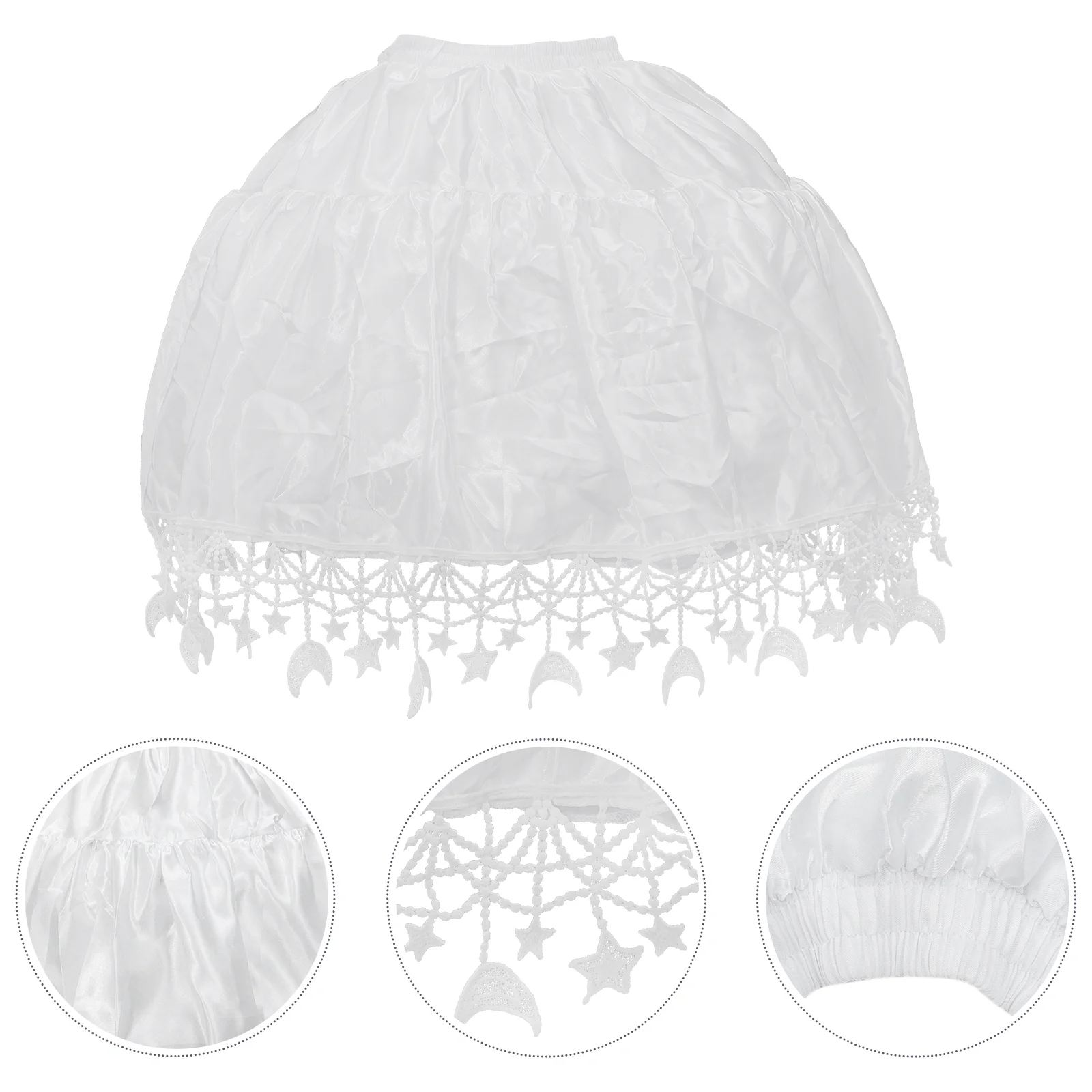 Xingyue Pannier Lolita Dress Skirts for Women White Girls' Dresses Reusable Ruffled Underskirt Flower Miss