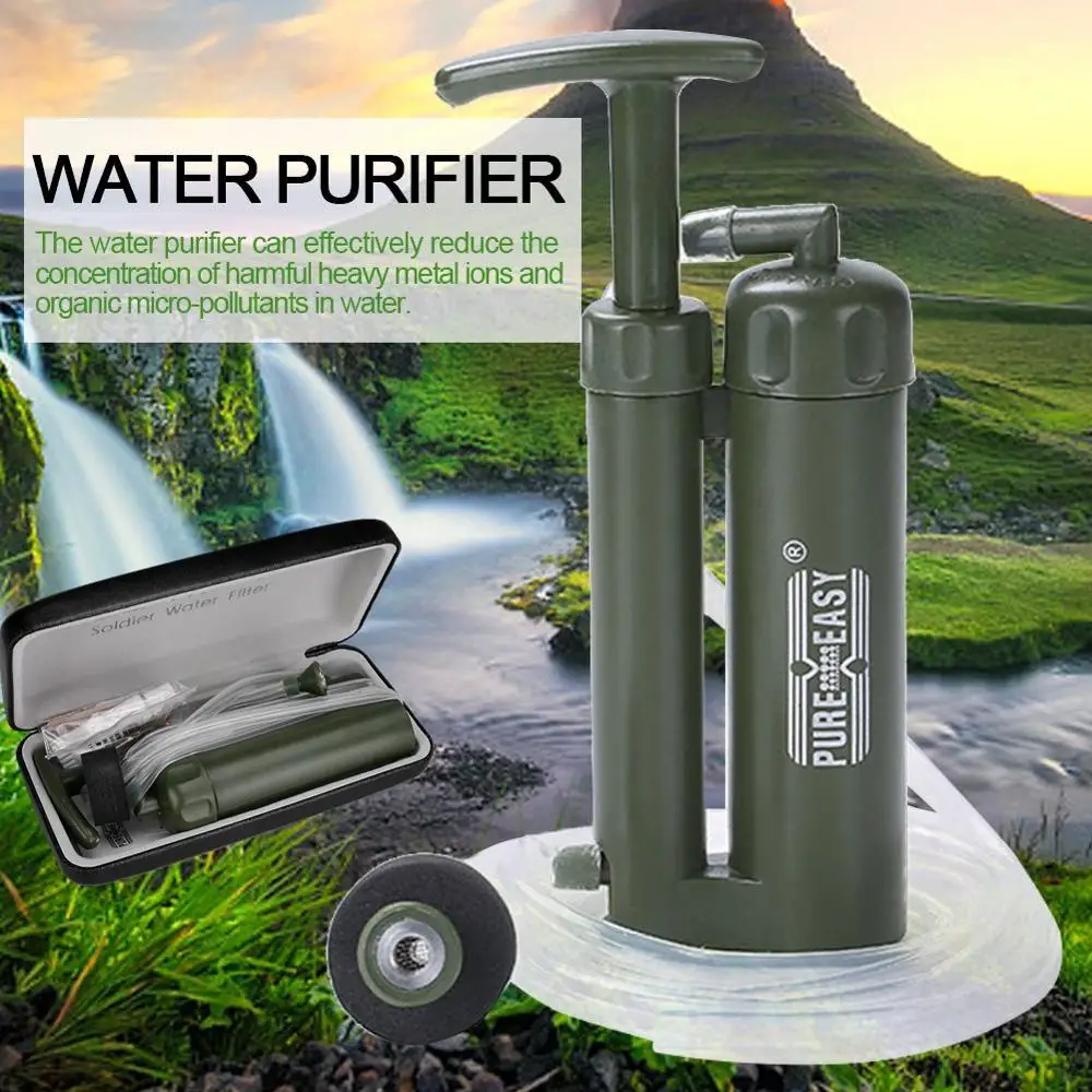 Outdoor Water Purifier With Retail Box Camping Hiking Emergency Life Survival Portable Purifier