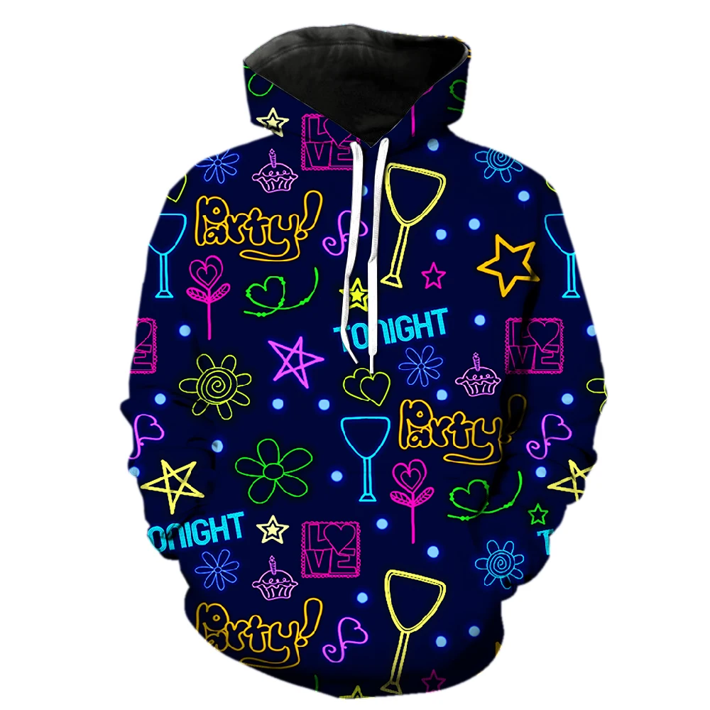 

Cartoon Bar Lighting Men's Hoodies Teens Funny Unisex Streetwear Oversized Pullover Casual Spring Fashion Hip Hop Cool 3D Print