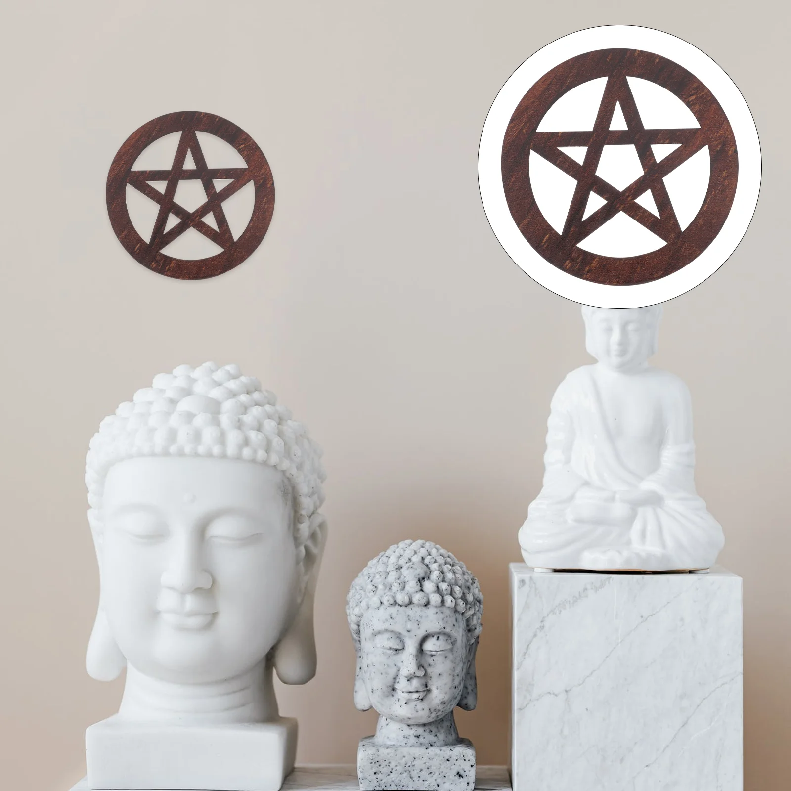 

House Decorations for Home Pentagram Wooden Mat Altar Ornaments Tiles Pentacle Pentagon Practical