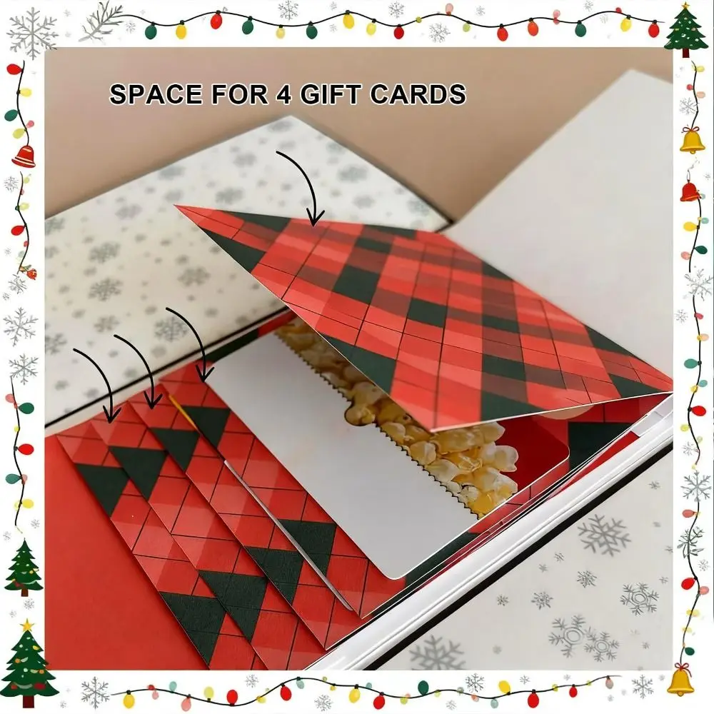 Paper Christmas Gift Card Holder Book with Waterfall Design