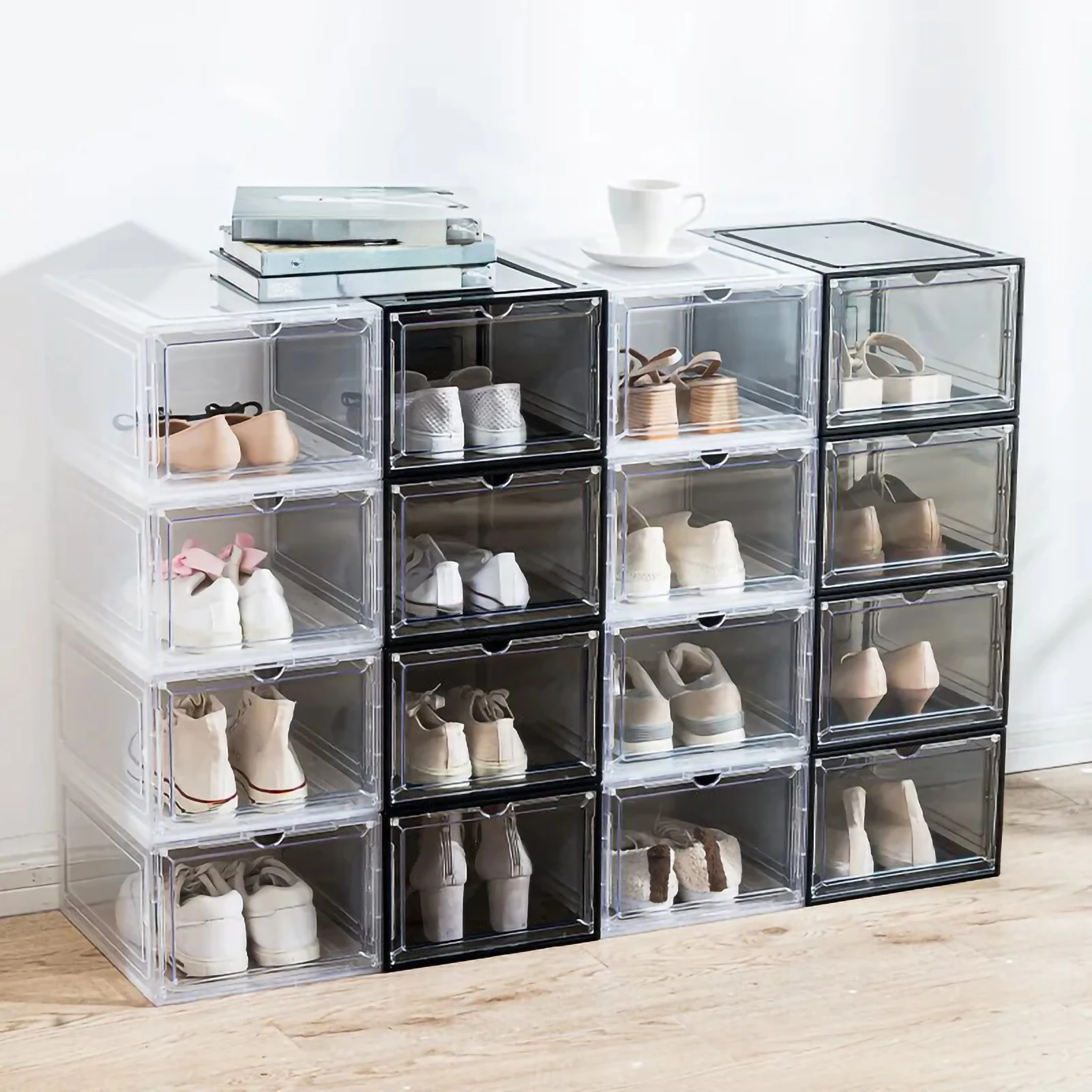 Plastic Simple Flip Combination Shoe Cabinet Household Dormitory