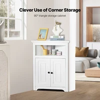 SucceBuy 32"/64"/68" Corner Storage Cabinet w/ Shelves Freestanding Corner Cabinet for Living Room Kitchen Laundry Room Bathroom 2
