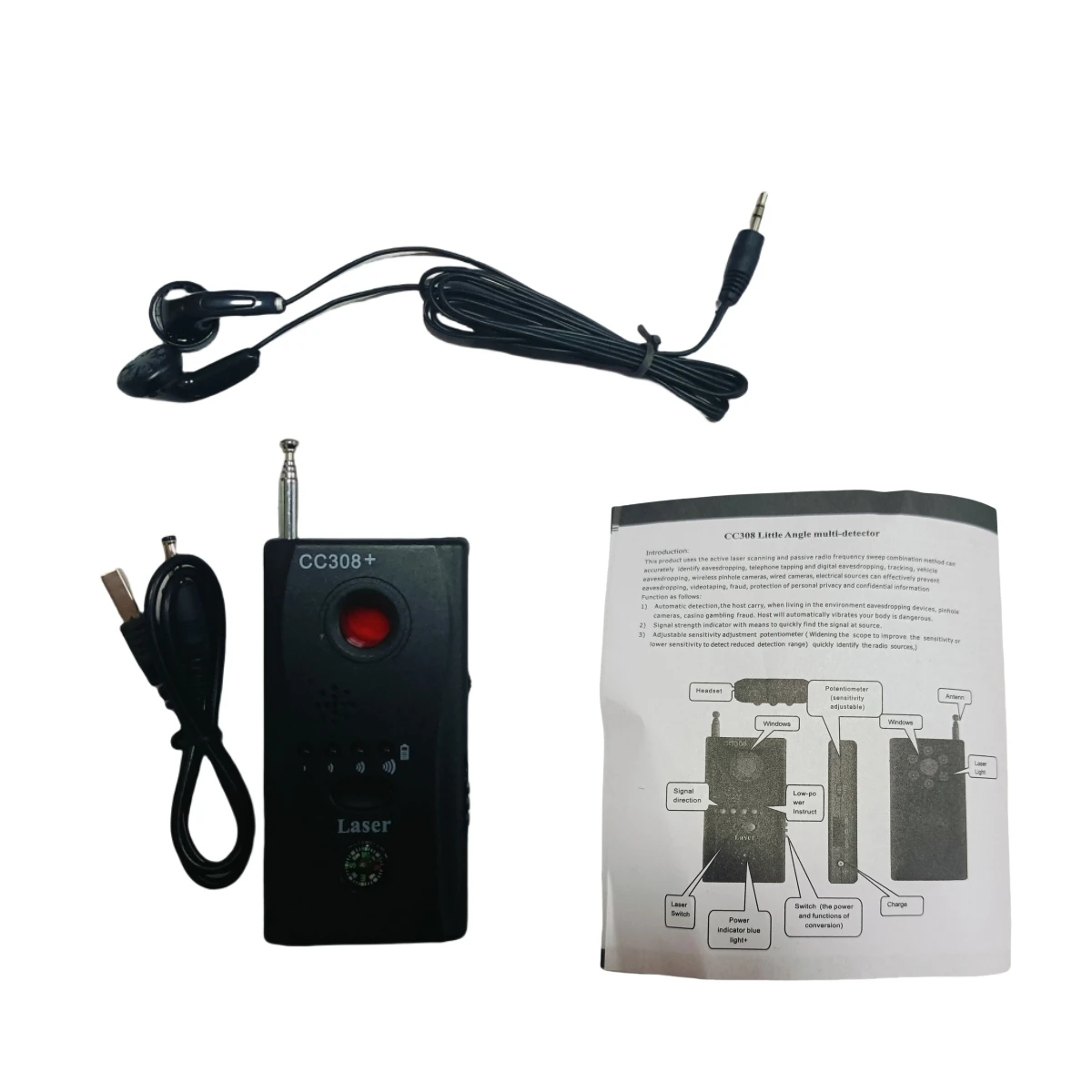 Camera Hidden Finder Anti Spy Bug Detector CC308 Mini Wireless Signal GSM GPS Device Privacy Blocker Radio Scanner Rf Spyfinder