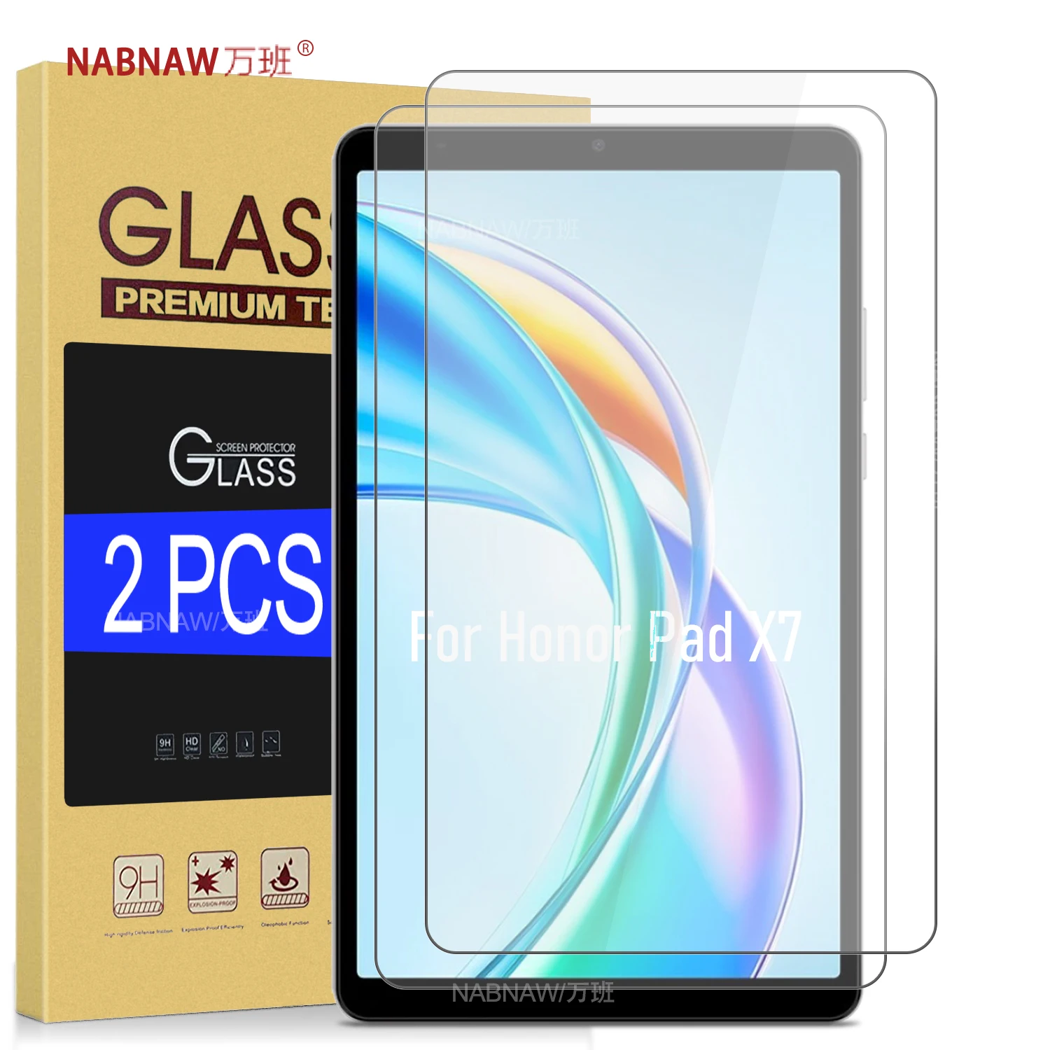 Ultra-Clear 8.7 Full HD Tempered Glass Screen Protector, Anti-Scratch Film, 2-Pack