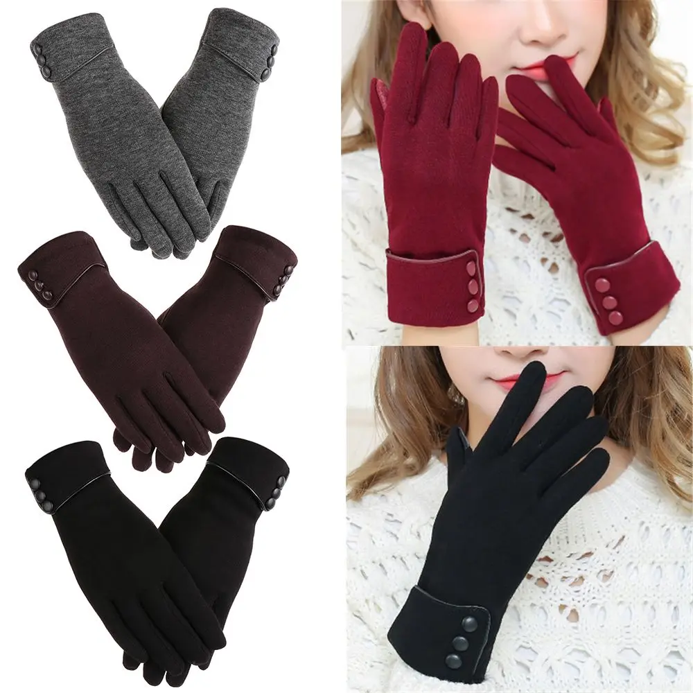 Women Winter Warm Windproof Skiing Gloves Driving Mittens Touch Screen Gloves Plus Velvet