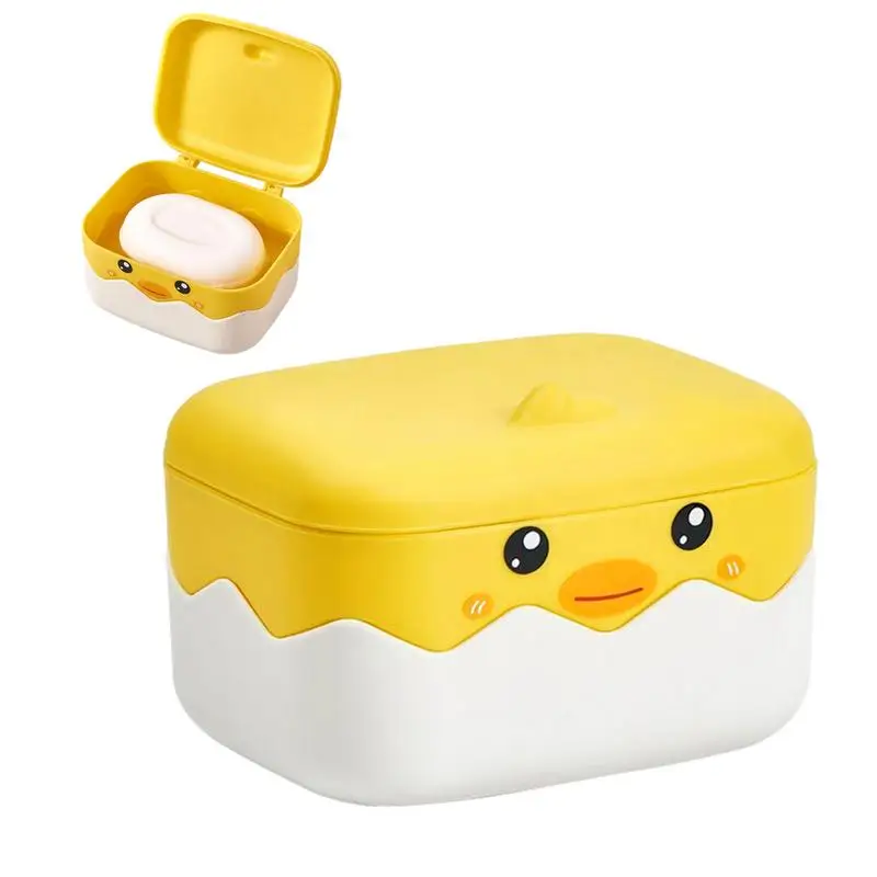 

Soap Saver Holder Portable Soap storage Case Draining Holder With Yellow Duck Pattern For Kitchen Bathroom household supplies