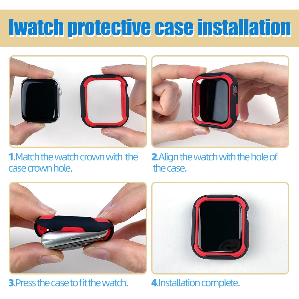 Case + Strap for Apple Watch Series 7 6 5 4 SE 45mm 41mm 44mm 40mm Screen Protector CoverBracelet iWatch Accessories
