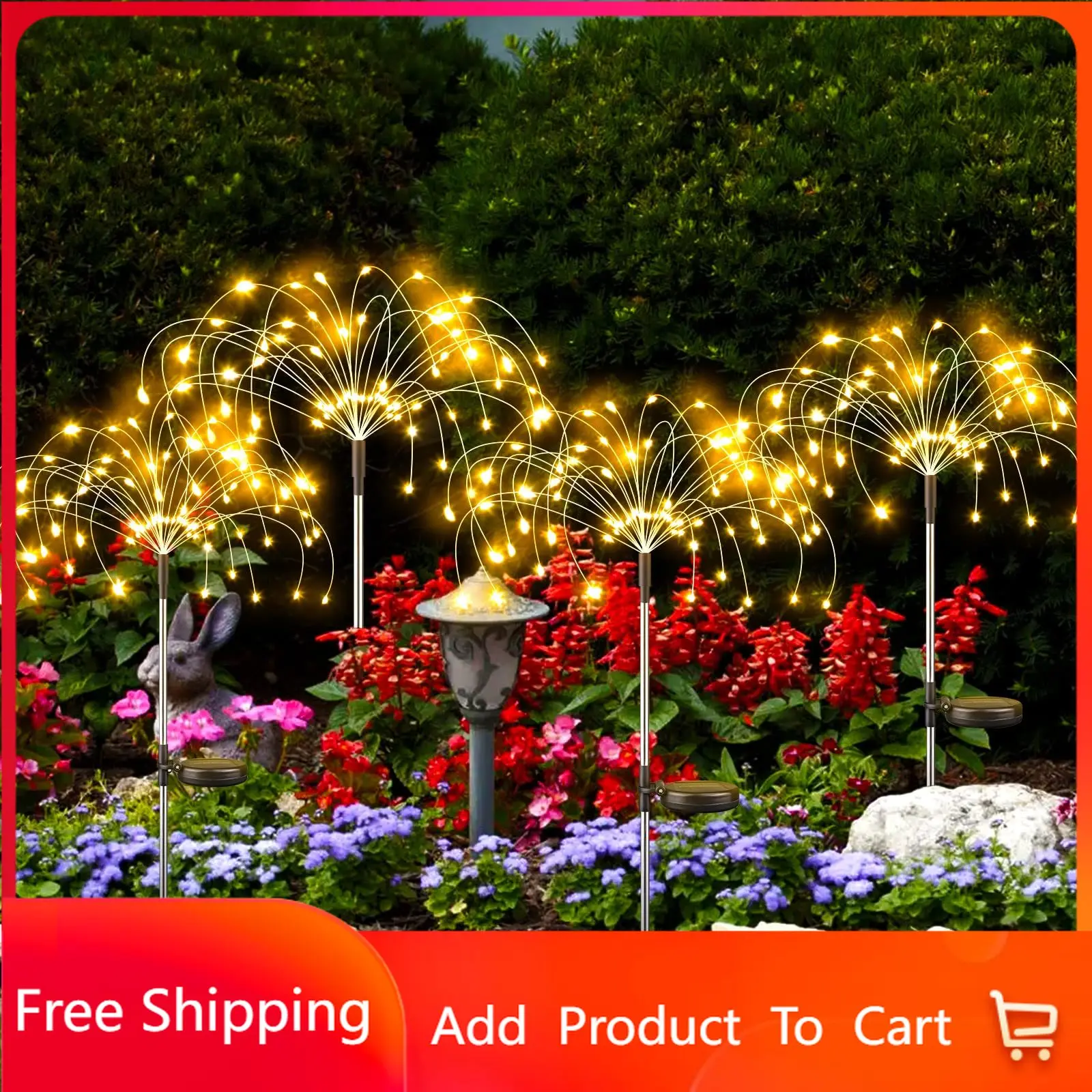 

Solar Garden Lights LED Solar Firework Lights 2 Lighting Modes Waterproof for Yard Garden Patio Party Christmas Decorations