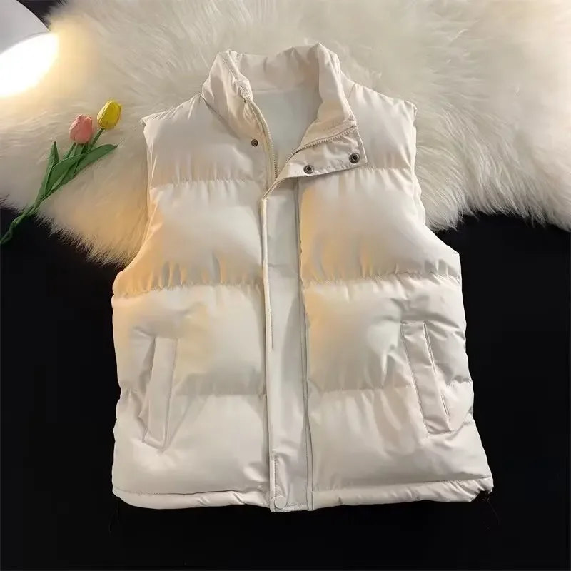 Spring Autumn New Plus Size Men's Stand Collar Cotton Padded Coach Thickened Shoulder Vest Warm Horse Clip Jacket Trendy Br