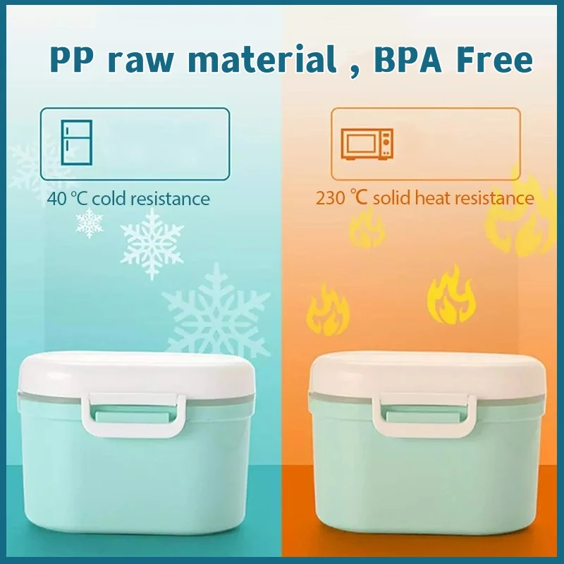 3-layer infant multifunctional portable milk powder storage box, children's large capacity sealed milk powder can, snack storage