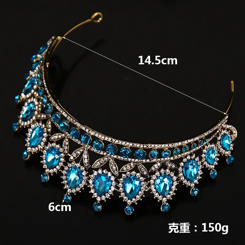 تاج الزفاف الفاخر خمر اللون كريستال عقال موضة متنو...