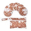 1 Set Bamboo Nursing Pads with Portable Diaper Organiser Nanny Bag Comfortable Leakproof Breast Pads for New Mom 4