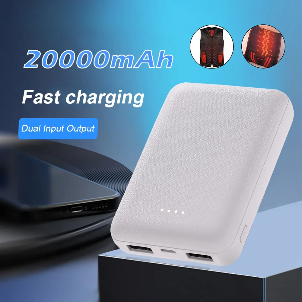 20000mAh Power Bank Portable USB Charger Fast Charging External Battery Pack for Winter Heating Vest Jacket Scarf Socks Gloves